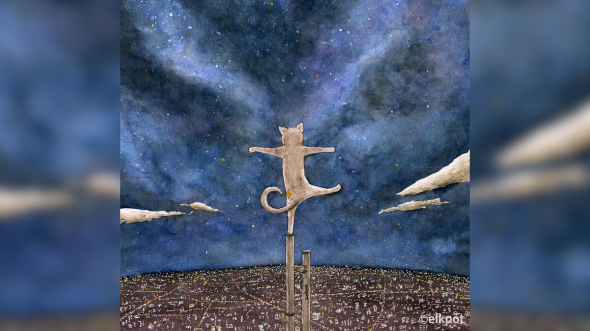 絵 「不思議な生き物」 摩訶不思議な猫の絵にクスッ！イラスト作家エクルポットさんが描く