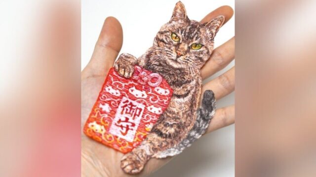 粘土を1本ずつ重ねて「猫」を描く！根気と集中力がいる“動物作品”の製作過程が凄すぎる…